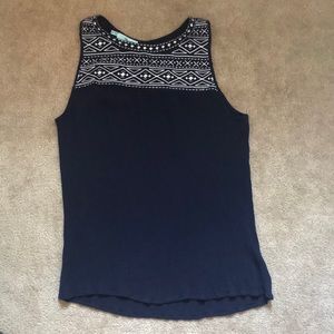 Navy blue casual tank top